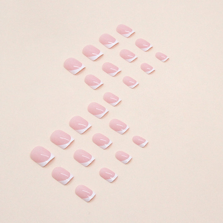 Elegant French Tip Acrylic Nail Set Stornfield