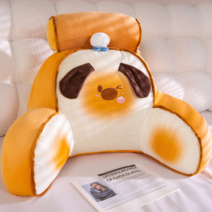 Ergonomic Plush Back Support Pillow in Dog Design Stornfield