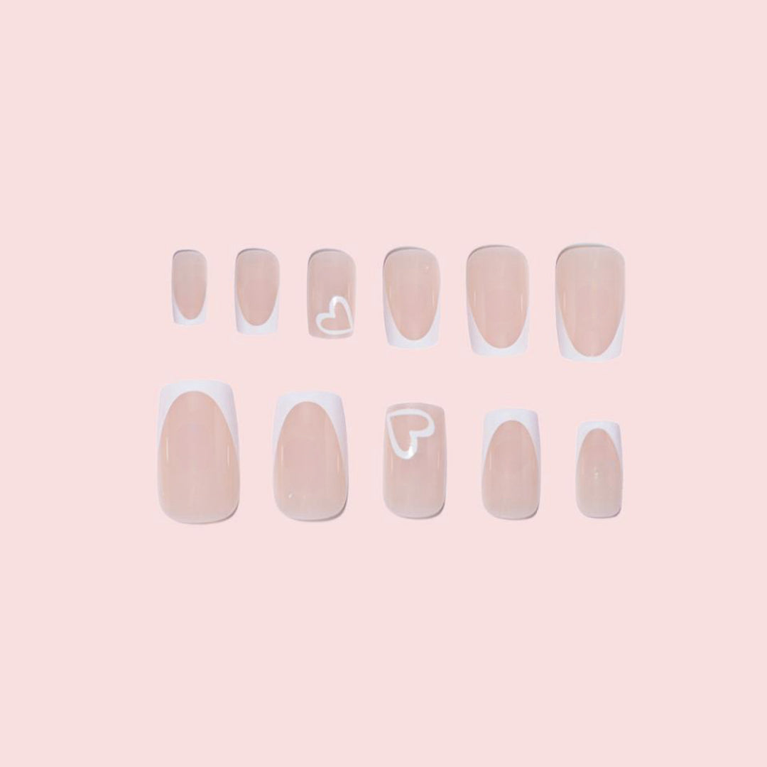 Elegant Heart-Embellished Nail Extensions Stornfield
