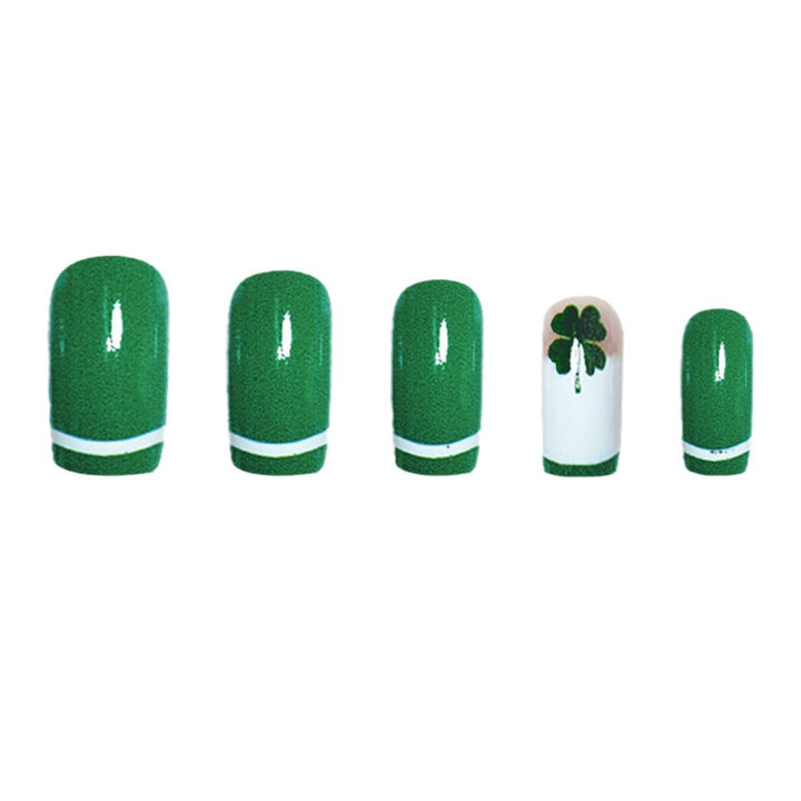 Glamorous Press-On Nail Art Set with Clover Motif Stornfield
