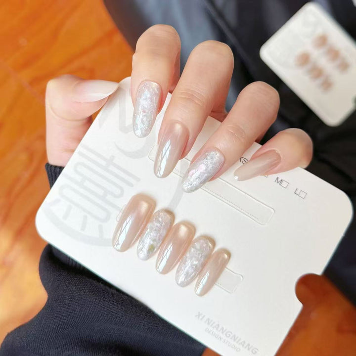 Elegant Press-On Nail Kit with Decorative Elements Stornfield