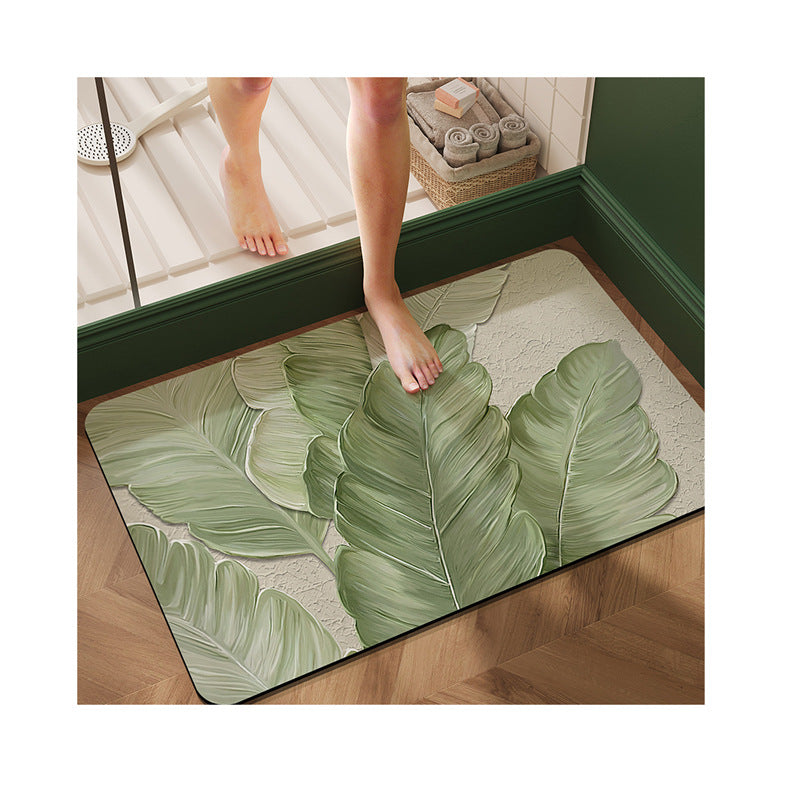 Floral Print Bathroom Mat