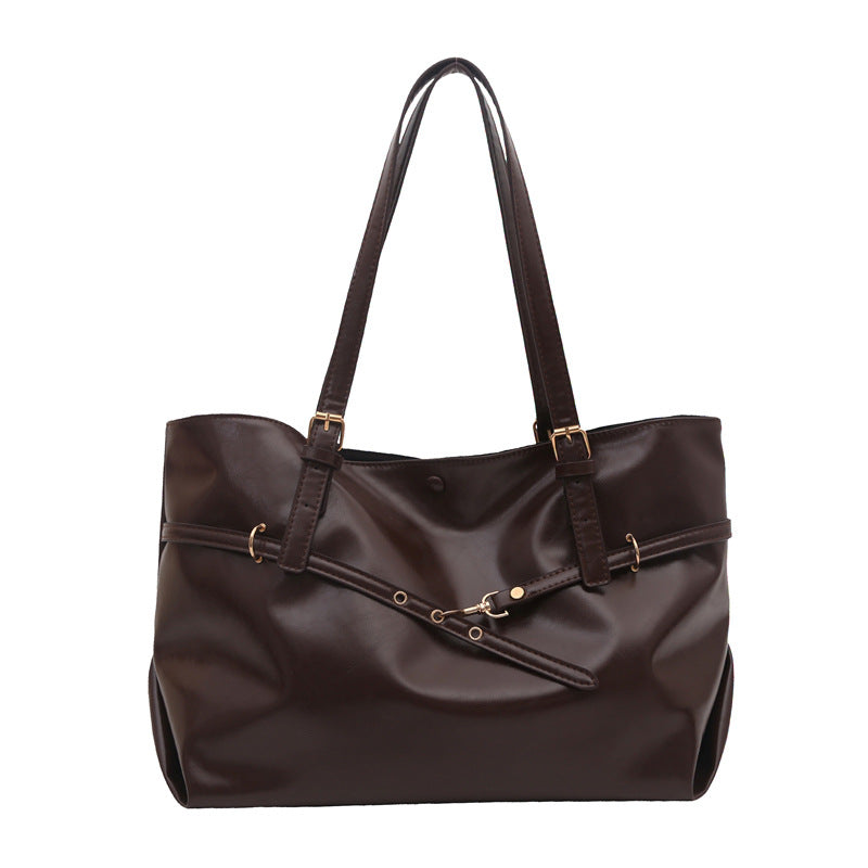 Sleek Structured Vegan Leather Tote