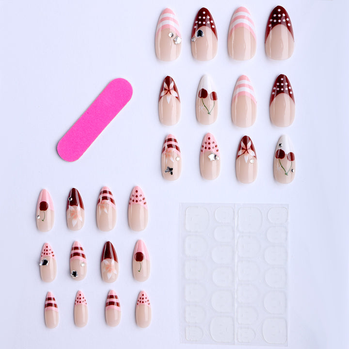 Artificial nails with creative fruit and flower designs Stornfield