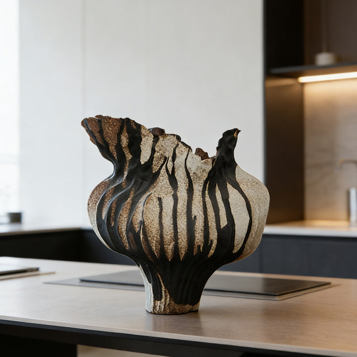 Artistic Textured Ceramic Flower Vase