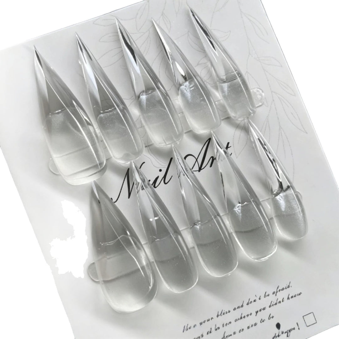 Stiletto-Shaped Clear Nail Tips