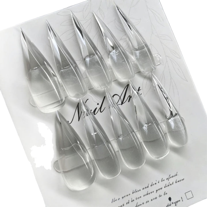 Stiletto-Shaped Clear Nail Tips