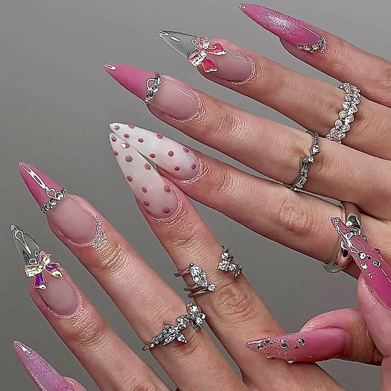 Decorative Press-On Nail Art Set with Glitter and Rhinestone Accents Stornfield