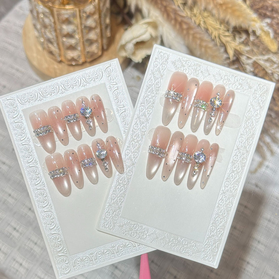 Premium Rhinestone-Embellished Stiletto Press-On Nails Stornfield