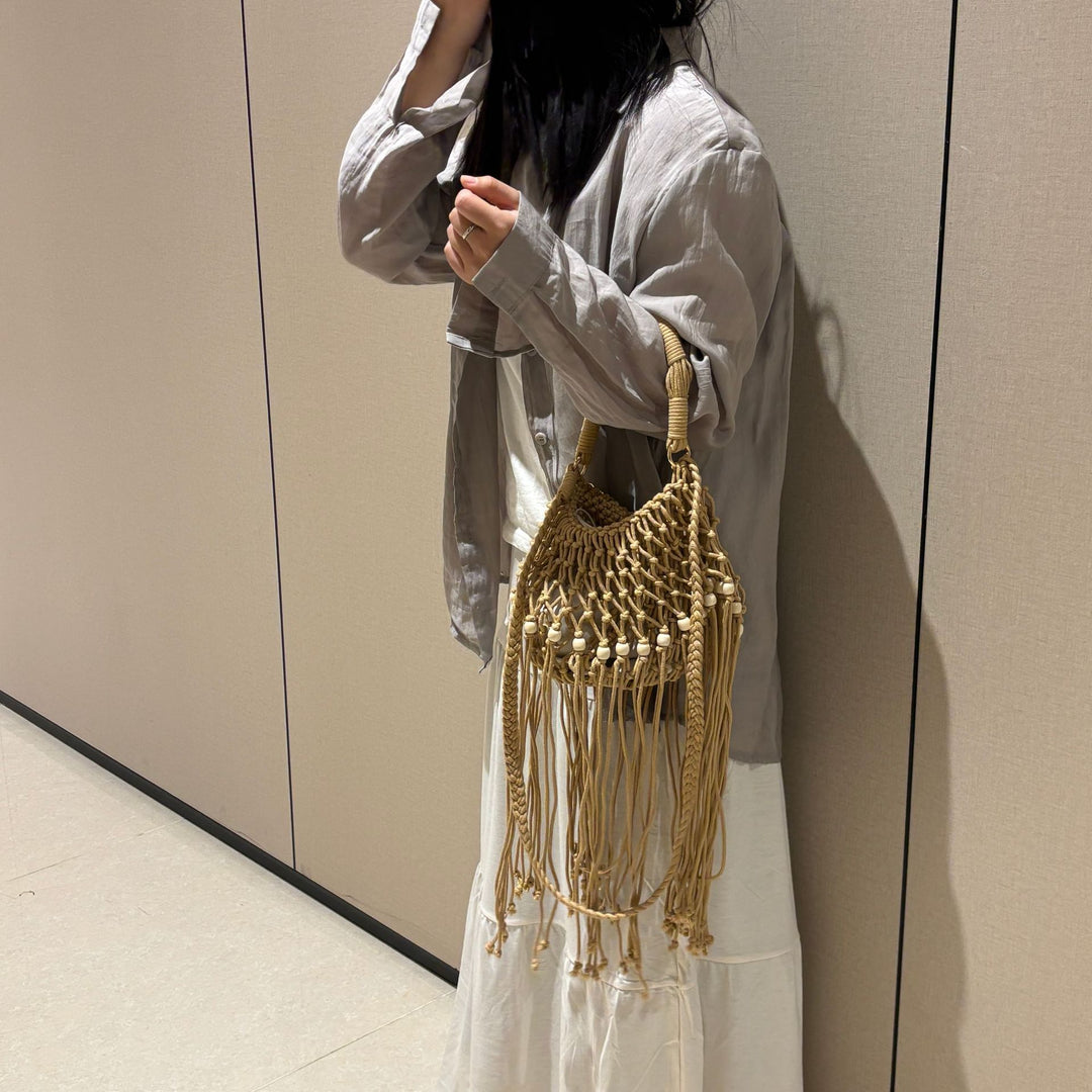 Artisanal macramé shoulder bag Stornfield