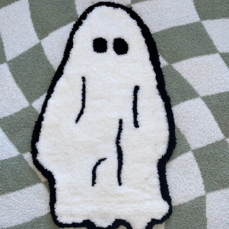 Ghost-Shaped Plush Bath Mat