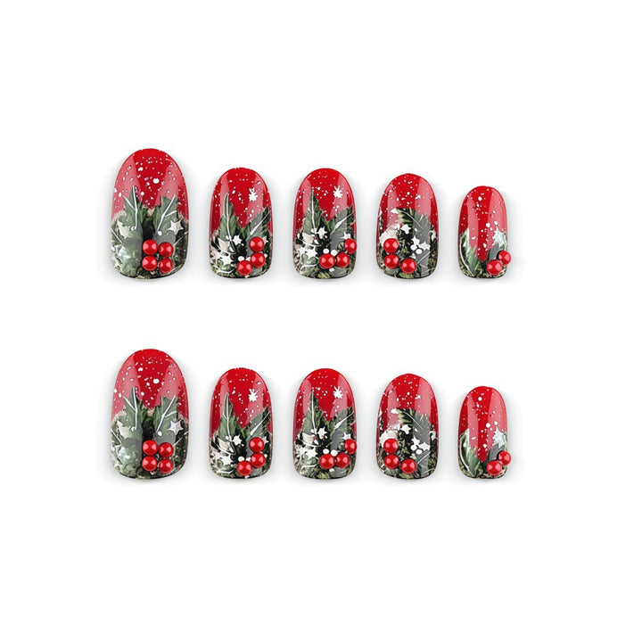 Artificial nails with festive Christmas design Stornfield