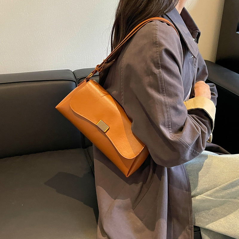 Structured Leather Shoulder Bag