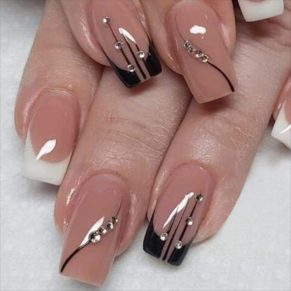 Elegant Crystal Accent Nail Art
