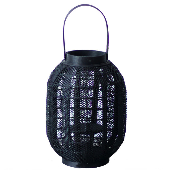 Elegant metal lantern with net design Stornfield