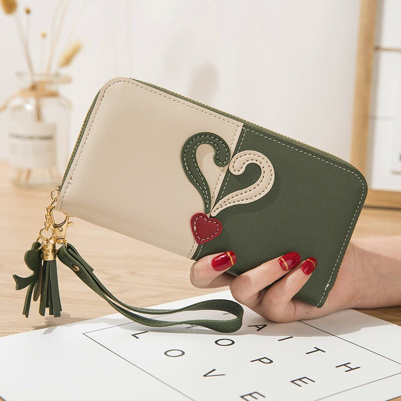 Stylish wallet with heart appliqués Stornfield