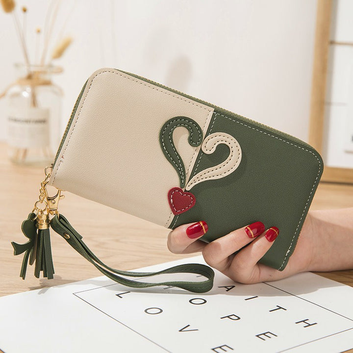 Stylish wallet with heart appliqués Stornfield