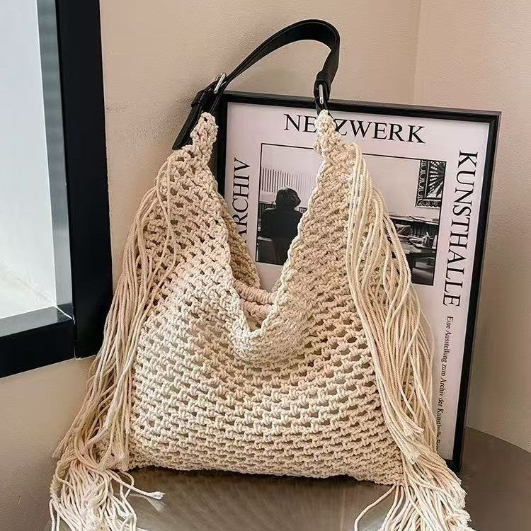 Handcrafted Stylish Tote Bag with Fringes Stornfield