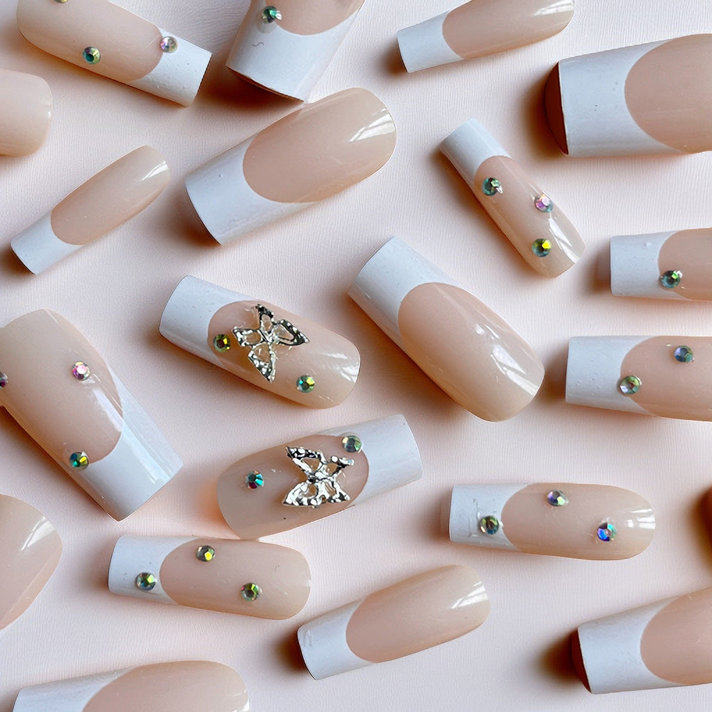 Elegant Stiletto Nail Extensions with Rhinestone Accents Stornfield