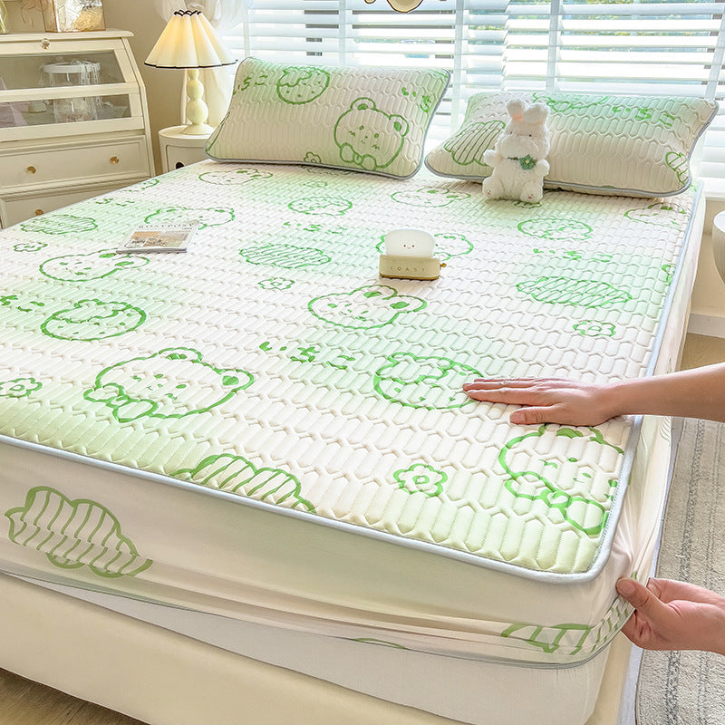 Quilted Floral Pattern Mattress Protector