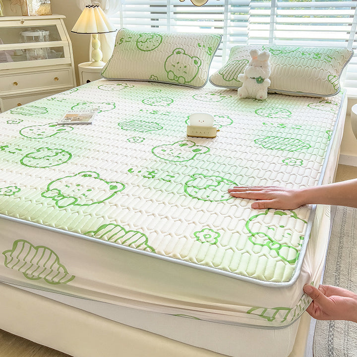 Quilted Floral Pattern Mattress Protector