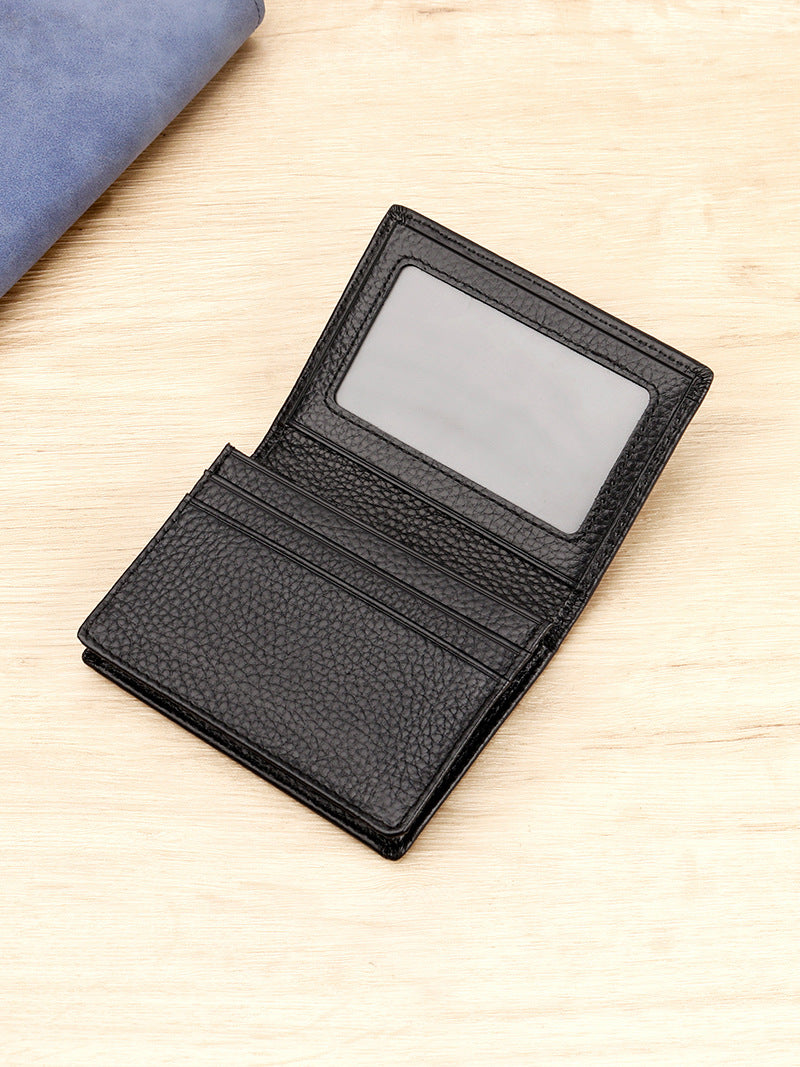 Textured Leather ID Card Wallet Stornfield