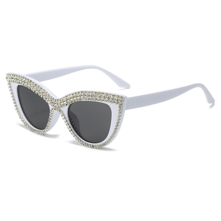 Glamorous Rhinestone-Embellished Shield Sunglasses Stornfield