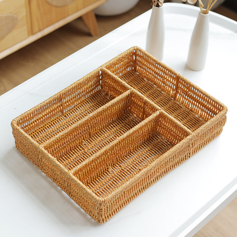 Unisex Handwoven Storage Basket with Multiple Compartments Stornfield