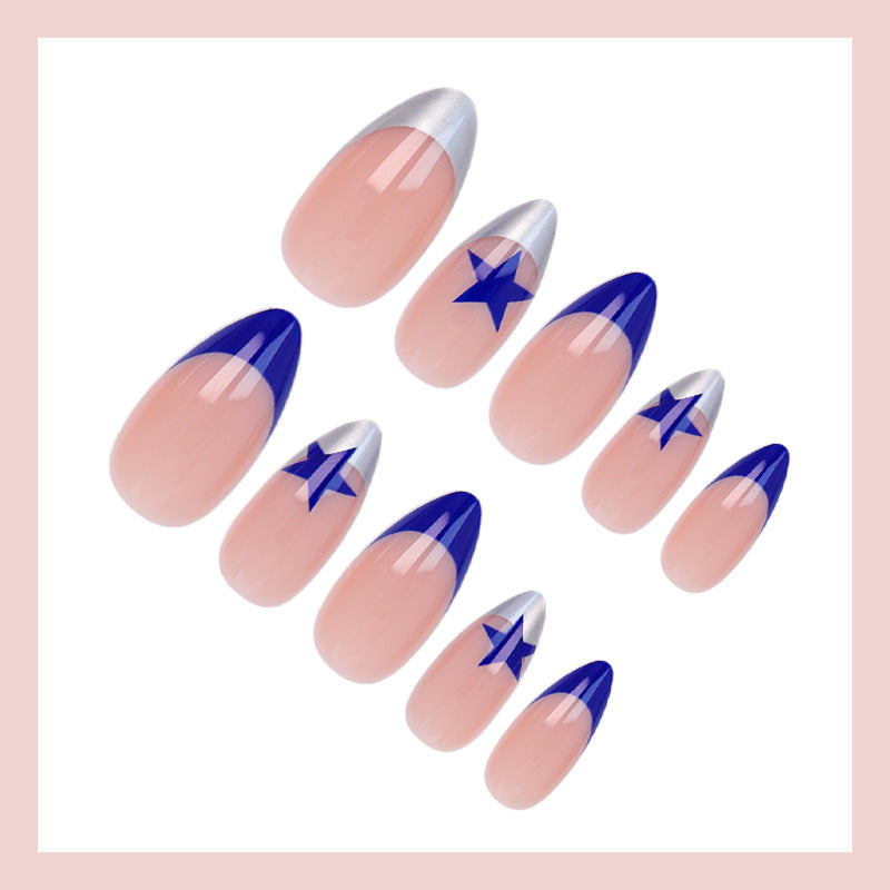 Artificial nail set with fashionable star and glitter effects Stornfield