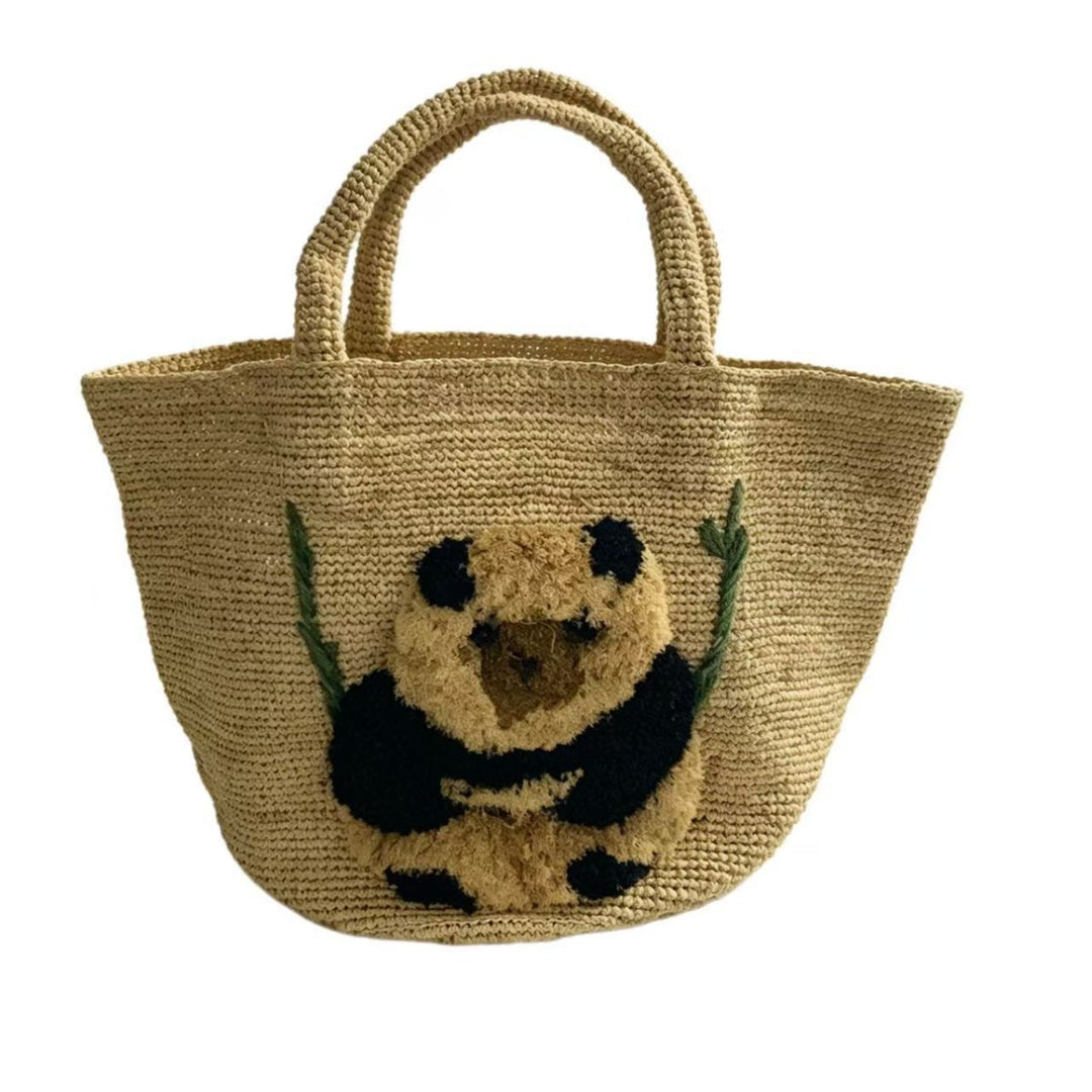 South Sea suitable basket bag with panda motif Stornfield