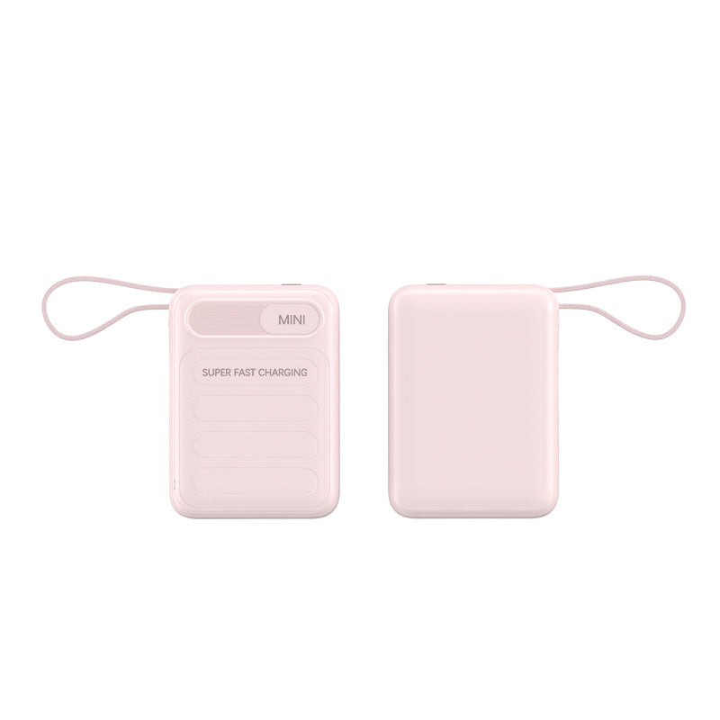 Portable power bank with integrated fast charging cables and digital charging status indicator Stornfield