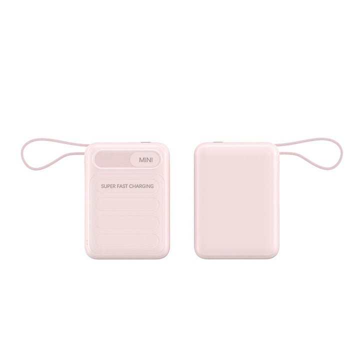 Portable power bank with integrated fast charging cables and digital charging status indicator Stornfield