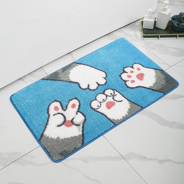 Lemon-Printed Plush Bath Mat