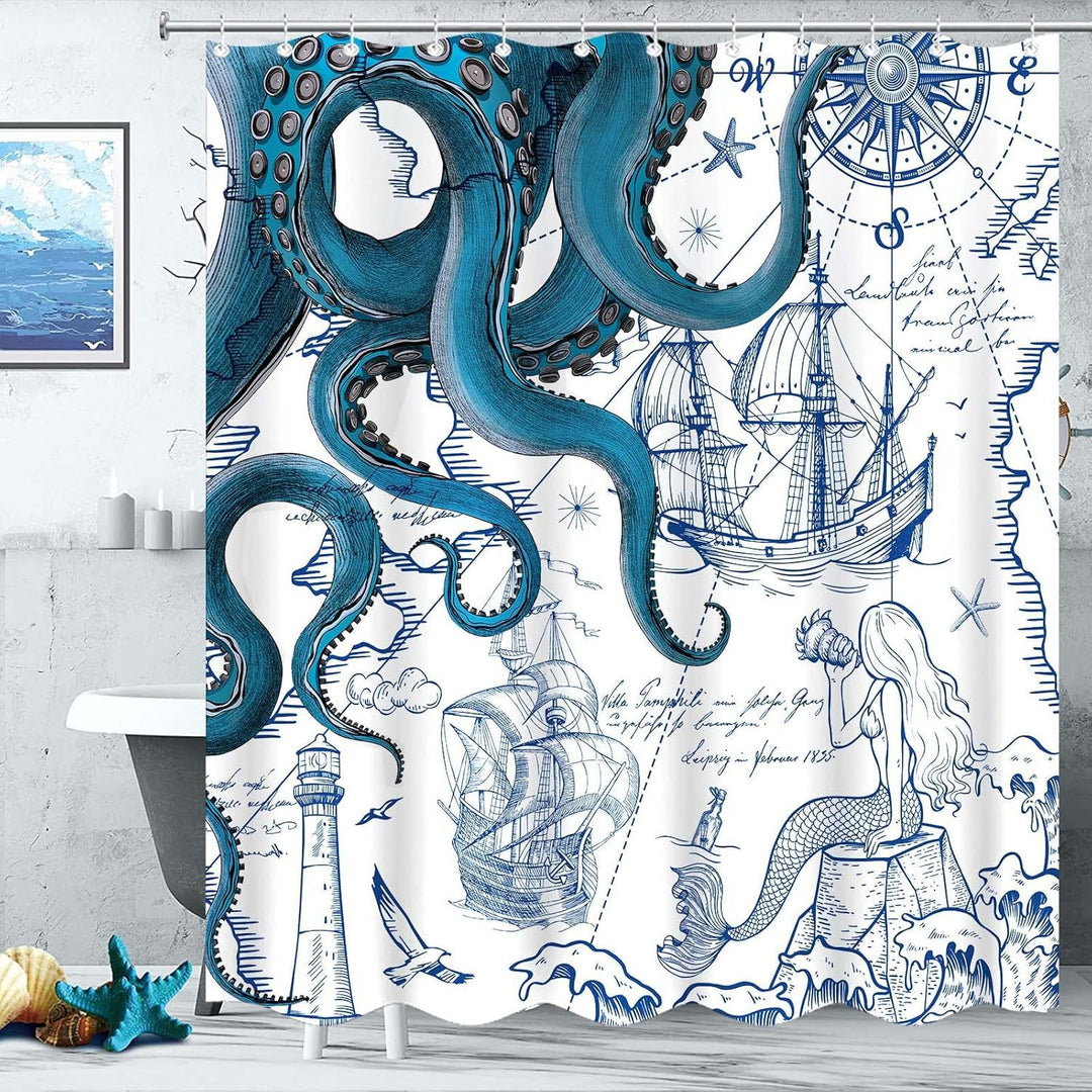 Ocean-Theme Shower Curtain Stornfield