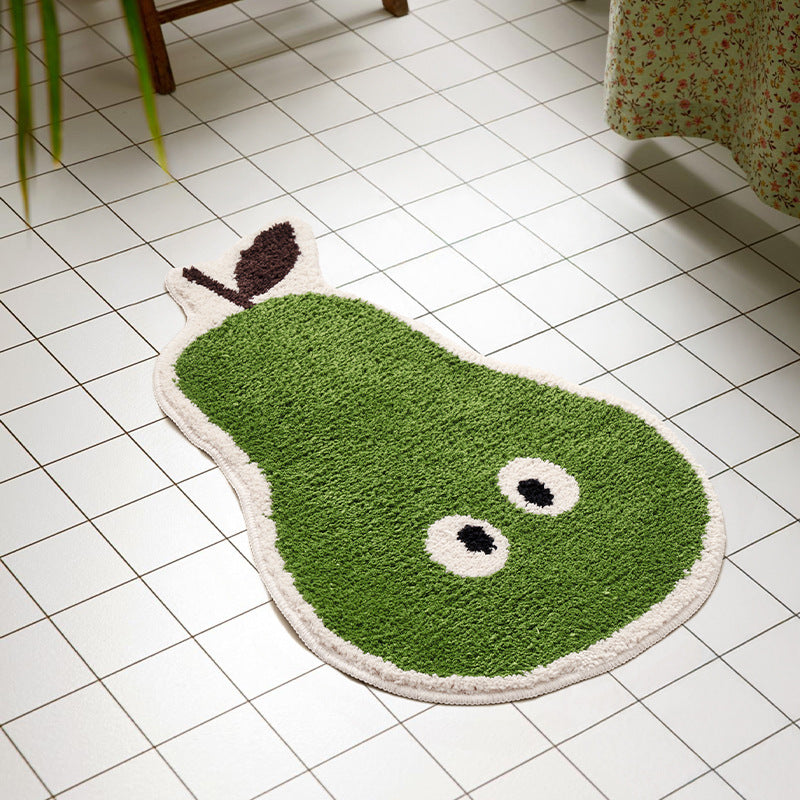 Hand-tufted short-pile floor rug in pear shape with non-slip latex backing Stornfield