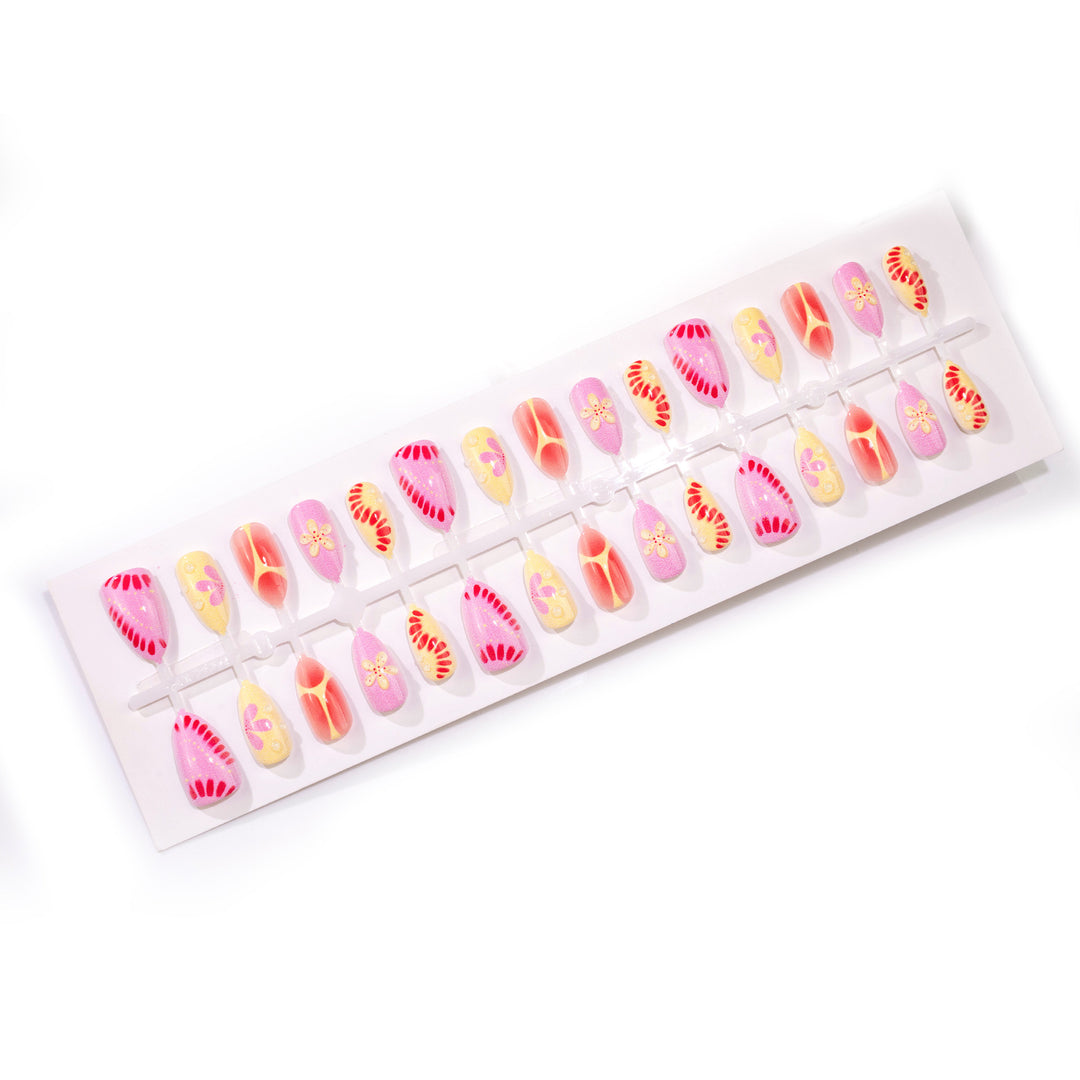 Artistic Creative Floral Press-On Nail Art Set Stornfield
