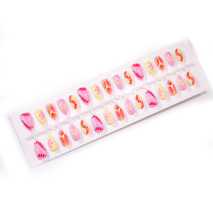 Artistic Creative Floral Press-On Nail Art Set Stornfield