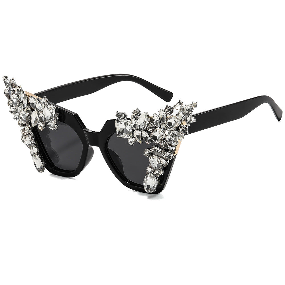Ladies glamorous cat-eye sunglasses with extravagant crystal embellishments Stornfield