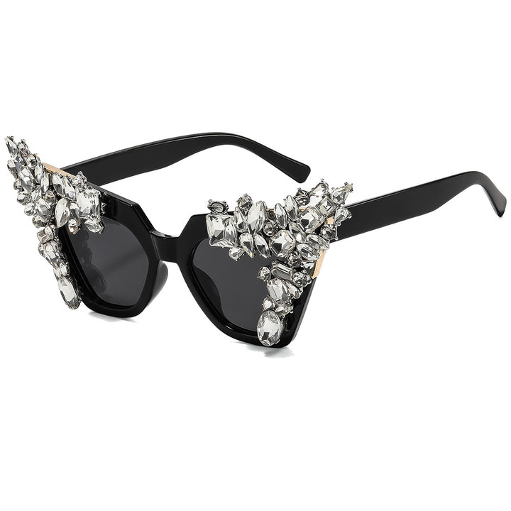 Ladies glamorous cat-eye sunglasses with extravagant crystal embellishments Stornfield