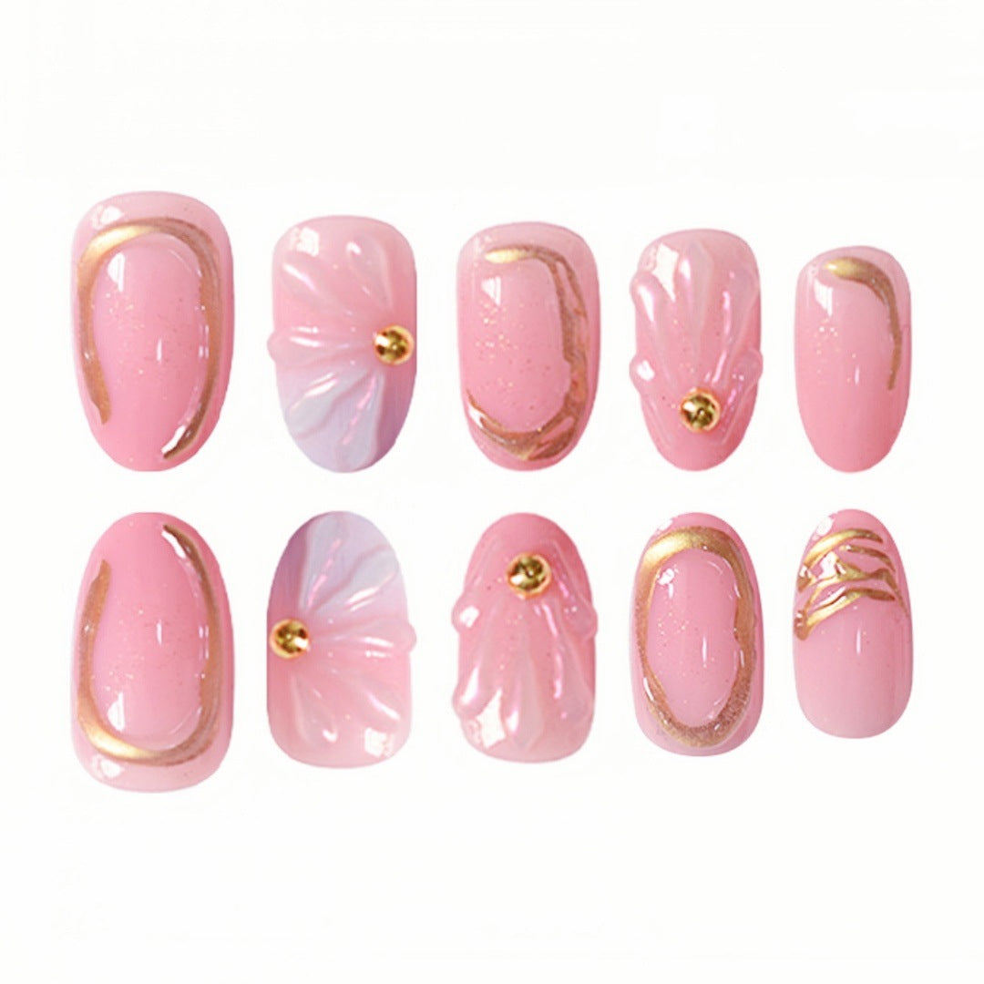 Floral Geometric Press-On Nail Art Set Stornfield