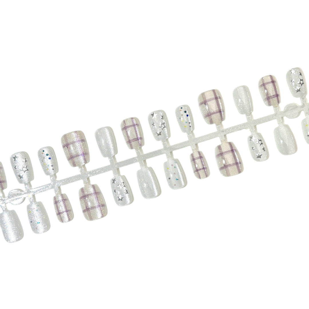 Glamorous Star-Design Press-On Nail Art Set