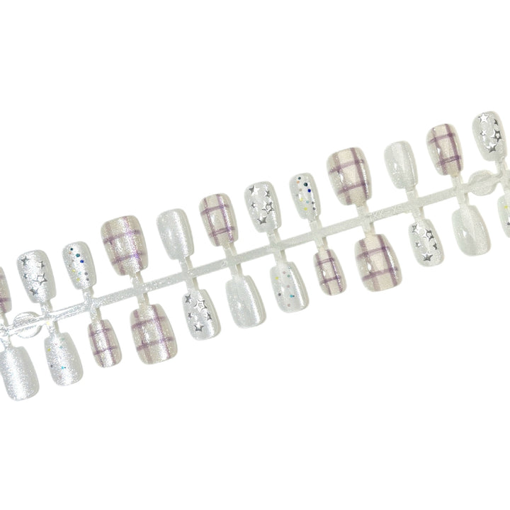 Glamorous Star-Design Press-On Nail Art Set