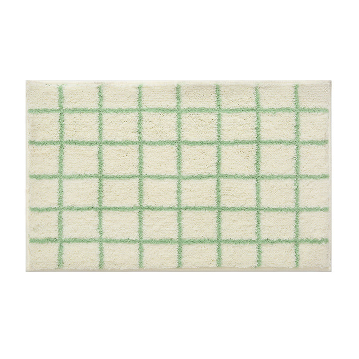 Soft Plush Grid Pattern Bath Mat