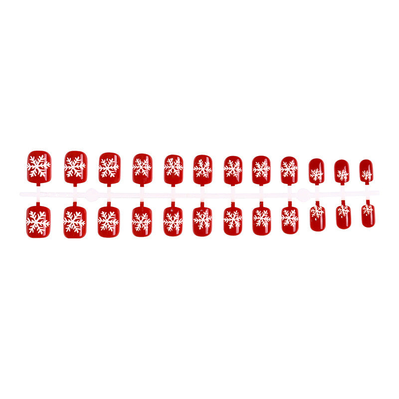 Artificial nail set with winter snowflake designs Stornfield