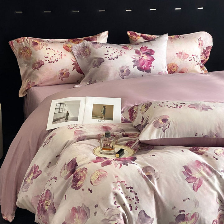 Luxury Reversible Paisley Cotton Sateen Duvet Cover Set