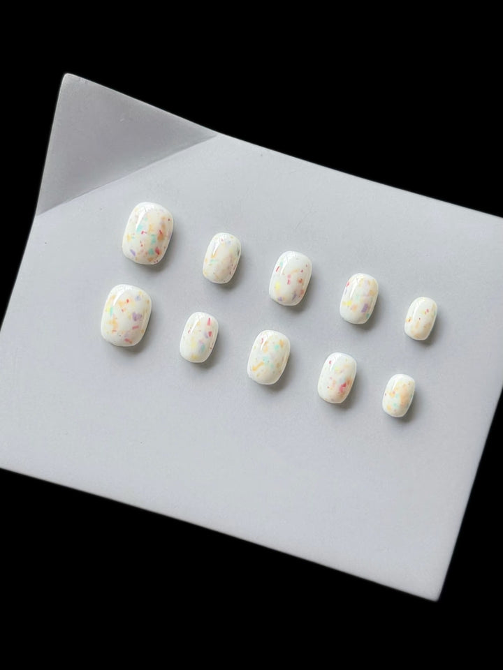 Decorative Press-On Nail Art Set with Unique Textured Finish