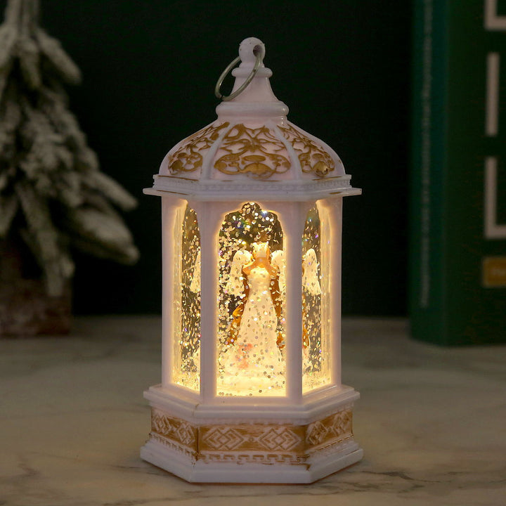Nostalgic Christmas lantern with moving Santa Claus Stornfield