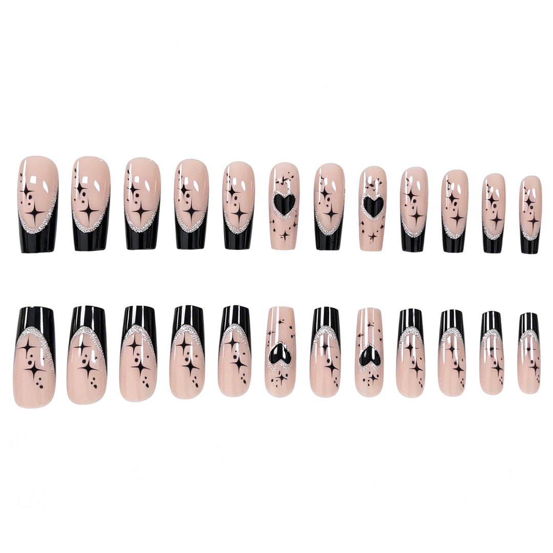 Elegant Heart-Embellished Nail Art Enhancements Stornfield