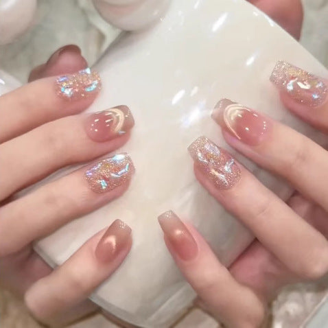 Elegant Glittery Long-Lasting Press-On Nails Stornfield