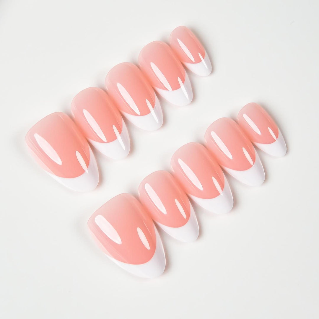 Elegant French Tip Press-On Nails  1791254985